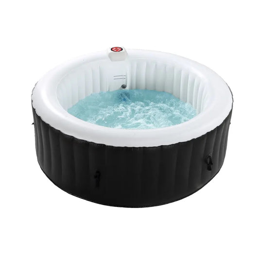 Indoor -Outdoor Hot Tub Clever Spa Jacuzzi for upto 4 persons with 110 Air Jets  | Inbuilt Heating upto 40 degrees, Water Filtration, Colour- Black