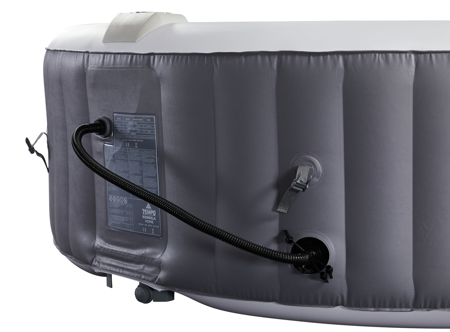 Clever Spa Hot Tub  Indoor -Outdoor for upto 4 persons with 110 Air Jets  | Inbuilt Heating upto 40 degrees, Water Filtration- Grey